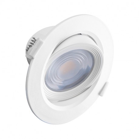 Spot LED SMD orientable - 10W - 3000K - Rond - Blanc - Avec alimentation - Non variable