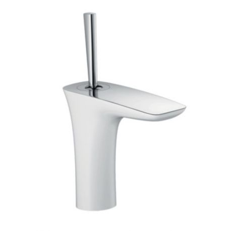 Mitigeur de lavabo 110 PuraVida  Hansgrohe - Bonde Push-Open - Blanc/Chromé