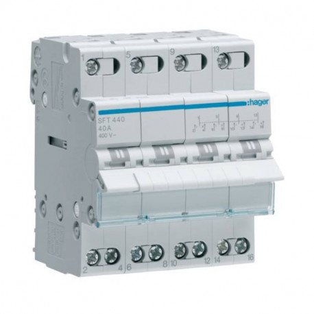 Inverseur modulaire Hager - 4 modules - 3 positions - 400V - 40A