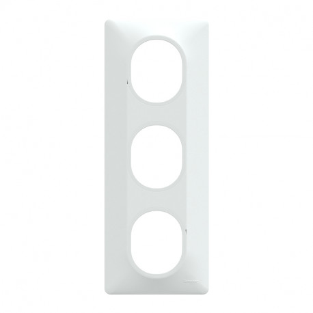 Plaque de finition Ovalis Schneider Electric - 3 postes Vertical - Blanc