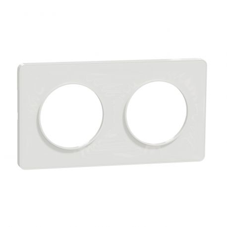 Plaque Odace Touch - Blanc avec liseré - Double horizontale / verticale 71mm