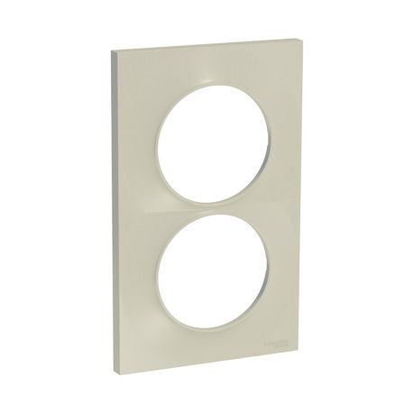 Plaque Odace Styl - Titane - Double verticale 57mm
