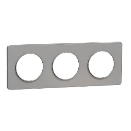Plaque Odace Touch - Aluminium sans liseré - Triple horizontale / verticale 71mm
