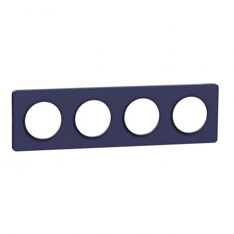 Plaque Odace Touch - Cobalt avec liseré - Quadruple horizontale / verticale 71mm