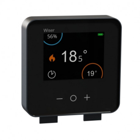 Thermostat connecté Wiser Schneider - Mural - Sans fil - Zigbee - 2,4GHz - Noir