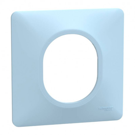 Plaque de finition Ovalis Schneider - 1 poste - Bleu Azurin