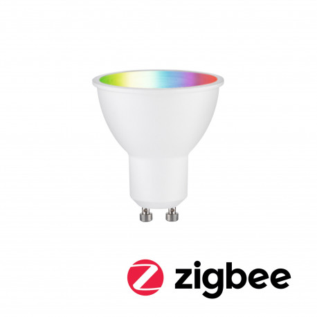 Standard 230 V Réflecteur LED GU10 Smart Home Zigbee  350lm 4,8W RGBW+ gradable Blanc dépoli