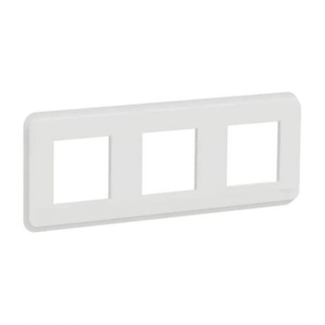 Plaque Unica Pro - Blanc avec liseré transparent - 3x2 modules - 3 postes