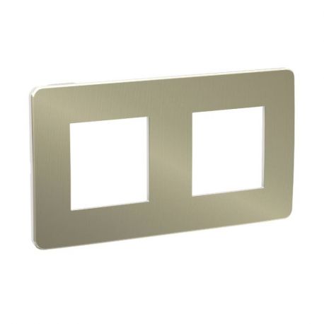 Plaque Unica Studio Metal - Bronze avec liseré noir - 2x2 modules - 2 postes