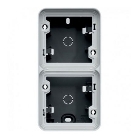 Boîte saillie double verticale vide Cubyko - composable - 2P - IP55 - gris