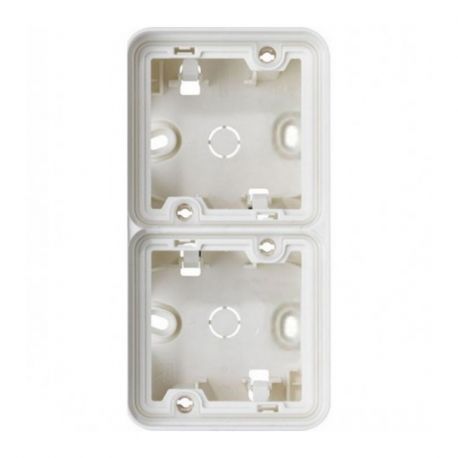 Boîte saillie double verticale vide Cubyko - composable - 2P - IP55 - blanc