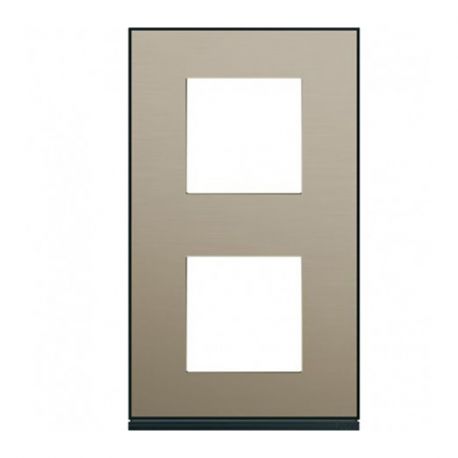 Plaque Hager Gallery - Verticale - 2 postes - Bronze - Entraxe 71mm