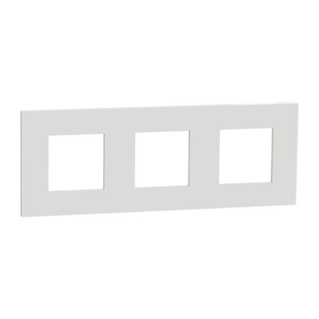 Plaque Unica Deco Schneider - 3 postes - Blanc - Vertical/Horizontal
