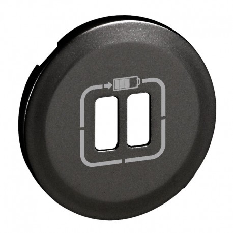 Enjoliveur Céliane graphite - prise double pour chargeur USB