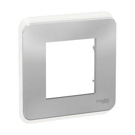 Plaque Unica Pro - Aluminium avec liseré transparent - 2 modules - 1 poste
