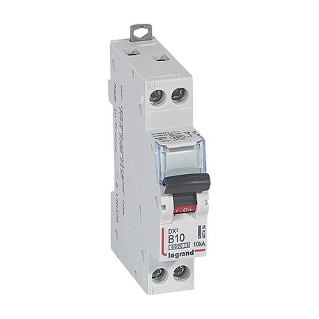 Disjoncteur DX³6000 - 10A - 1P+N - Courbe B - Vis/Vis