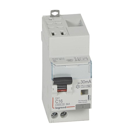 Disjoncteur différentiel DXᶾ 4500 - Auto/vis - 16A - Type F - 6kA - 30mA