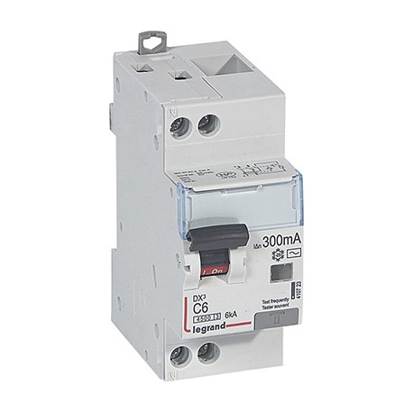 Disjoncteur différentiel DXᶾ 4500 - Vis/vis - 6A - AC - 6kA - 300mA