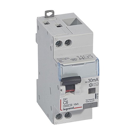 Disjoncteur différentiel DXᶾ 6000 - Vis/vis - 6A - AC - 10kA - 30mA