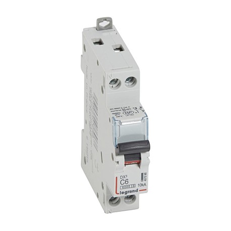 Disjoncteur DX³6000 - 6A - 1P+N - Courbe C - Vis/Vis
