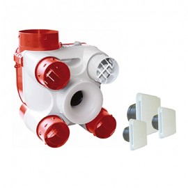 Kit VMC Deco DHU K - Simple flux + sonde hygrométrique - 26,75 W-Th-C - 4 sanitaires - Avec bouches d'extraction
