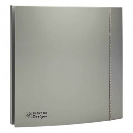 Aérateur Silent Design 100 CZ Silver - série SWAROVSKI - 8W - 85m³/h - Avec clapet anti-retour