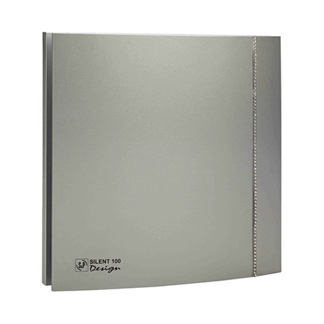 Aérateur Silent Design 100 CZ Silver - série SWAROVSKI - 8W - 85m³/h - Avec clapet anti-retour