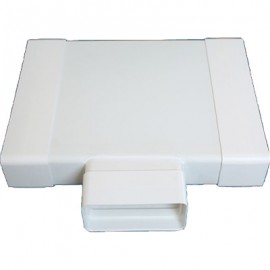 Té réduit horizontal rectangulaire TRP pour conduit PVC rigide - Extra-plat 55 x 220 mm