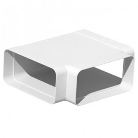 Té horizontal rectangulaire THR pour conduit PVC rigide - Extra-plat 55 x 220 mm