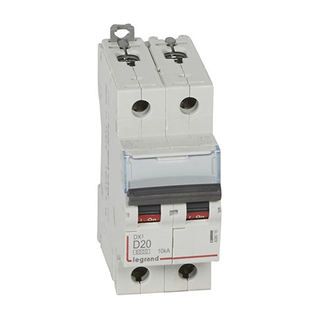 Disjoncteur DX³6000 - 20A - 2P - Courbe D - Vis/Vis