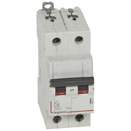 Disjoncteur DX³6000 - 6A - 2P - Courbe D - Vis/Vis