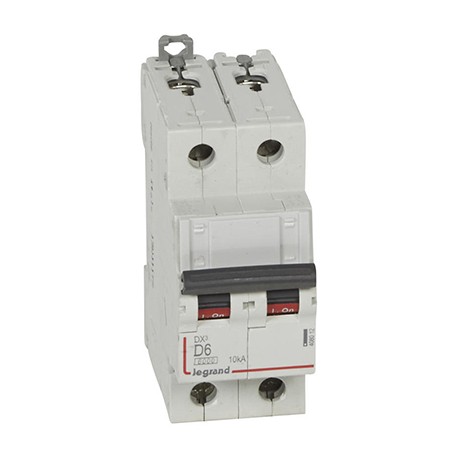 Disjoncteur DX³6000 - 6A - 2P - Courbe D - Vis/Vis
