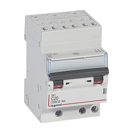 Disjoncteur DX³4500 - 20A - 3P- Courbe C - Auto/Vis