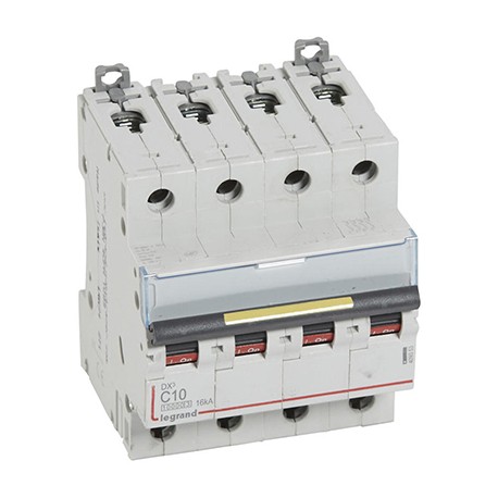 Disjoncteur DX³10000 - 10A - 4P- Courbe C - Vis/Vis