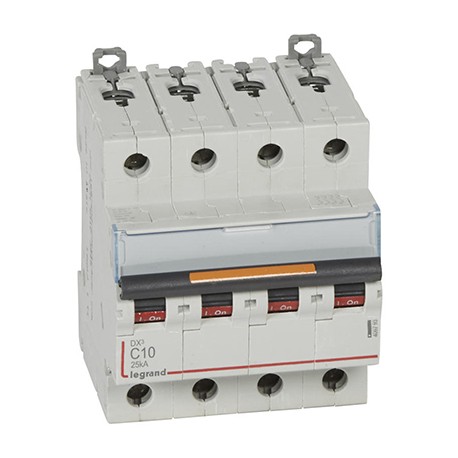 Disjoncteur DX³25kA - 10A - 4P- Courbe C - Vis/Vis