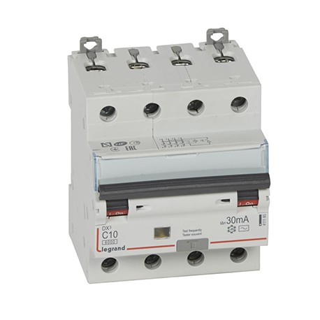 Disjoncteur différentiel DXᶾ 6000 - Vis/vis - 10A - AC - 10kA - 30mA - 4P