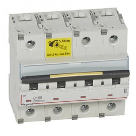 Disjoncteur DX³10000 - 100A - 4P- Courbe C - Vis/Vis