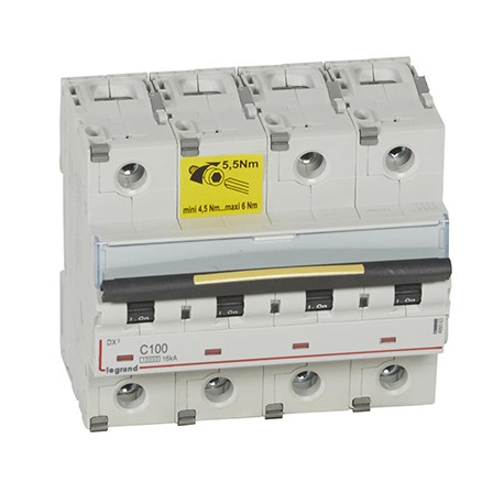 Disjoncteur DX³10000 - 100A - 4P- Courbe C - Vis/Vis