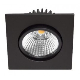 Spot LED AL1014 SDX encastré en fonte d'aluminium - Orientable - 9W - 820Lm - Carré - Noir mat - Dimmable