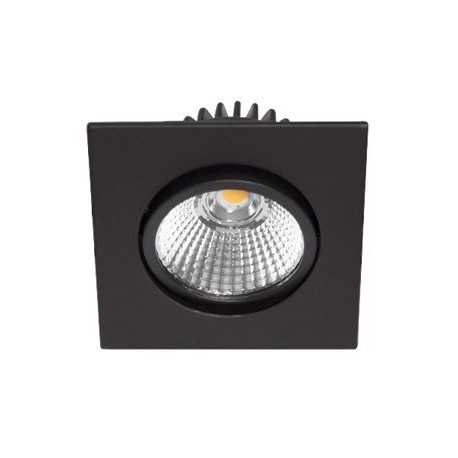 Spot LED AL1014 SDX encastré en fonte d'aluminium - Orientable - 9W - 820Lm - Carré - Noir mat - Dimmable