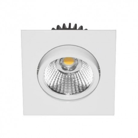 Spot LED AL1014 SDX encastré en fonte d'aluminium - Orientable - 9W - 820Lm - Carré - Blanc mat - Dimmable