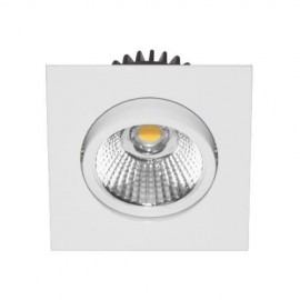 Spot LED AL1014 SDX encastré en fonte d'aluminium - Orientable - 9W - 860Lm - Carré - Blanc mat - Dimmable