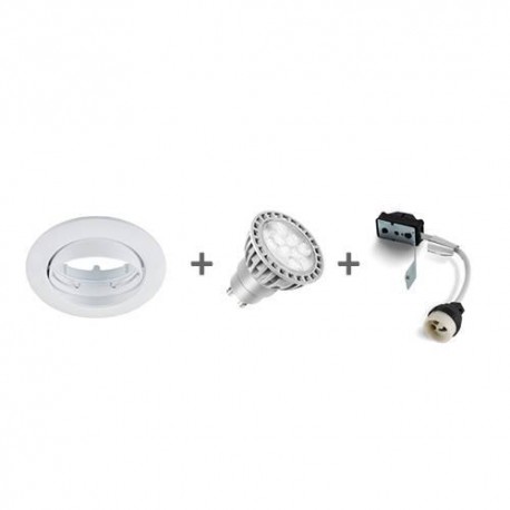 Kit spot LED 1012 RDX à équiper - Orientable - 5W - 450Lm - Rond - Blanc mat - Dimmable