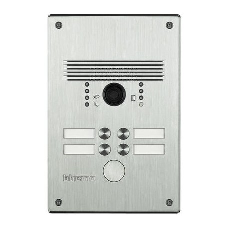Platine monobloc antivandale Linea 300 Bticino - 2 à 4 boutons - façade alu