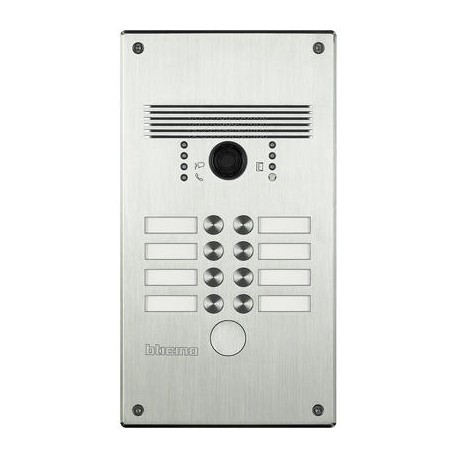 Platine monobloc antivandale Linea 300 Bticino - 5 à 8 boutons - façade alu