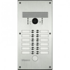 Platine monobloc antivandale Linea 300 Bticino - 9 à 12 boutons - façade alu