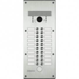Platine monobloc antivandale Linea 300 Bticino - 13 à 20 boutons - Façade alu