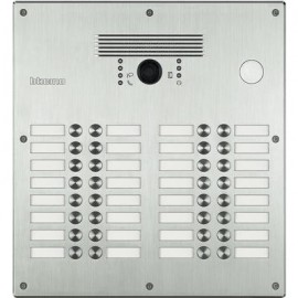 Platine monobloc antivandale Linea 300 Bticino - 21 à 32 boutons - Façade alu
