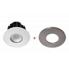 Spot LED Lewa RD 3 en 1 - Fixe  - 10W - 715Lm - Rond - Blanc / nickel - Dimmable