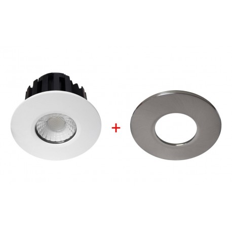 Spot LED Lewa RD 3 en 1 - Fixe  - 10W - 715Lm - Rond - Blanc / nickel - Dimmable